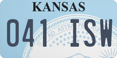 KS license plate 041ISW