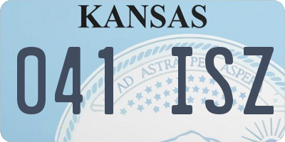 KS license plate 041ISZ