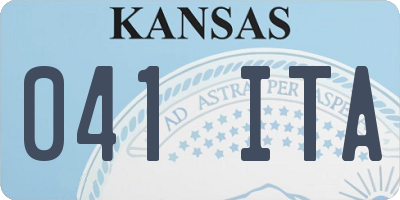 KS license plate 041ITA