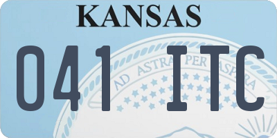 KS license plate 041ITC
