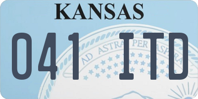 KS license plate 041ITD