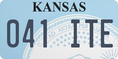 KS license plate 041ITE