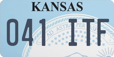 KS license plate 041ITF
