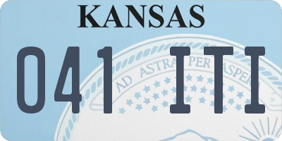 KS license plate 041ITI