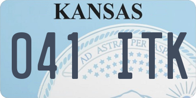 KS license plate 041ITK