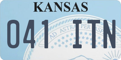 KS license plate 041ITN