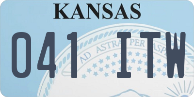 KS license plate 041ITW