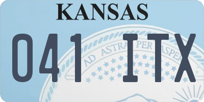 KS license plate 041ITX
