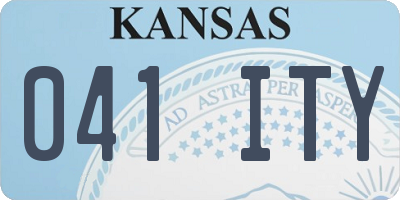 KS license plate 041ITY
