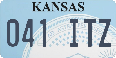 KS license plate 041ITZ