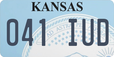 KS license plate 041IUD