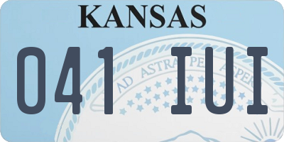 KS license plate 041IUI