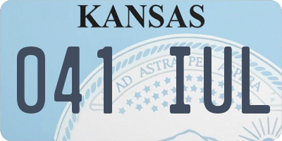 KS license plate 041IUL
