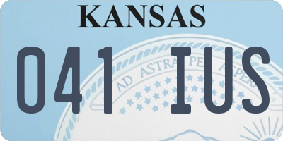 KS license plate 041IUS