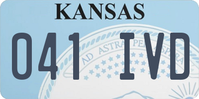 KS license plate 041IVD