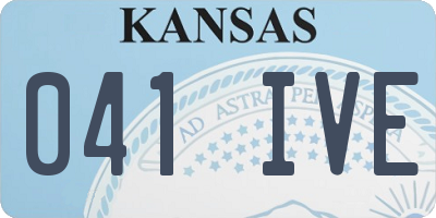 KS license plate 041IVE
