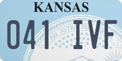 KS license plate 041IVF