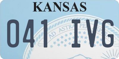 KS license plate 041IVG