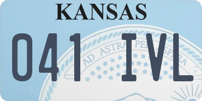 KS license plate 041IVL