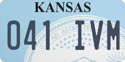 KS license plate 041IVM