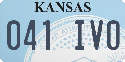 KS license plate 041IVO