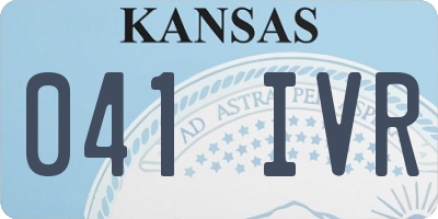 KS license plate 041IVR