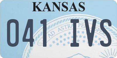 KS license plate 041IVS