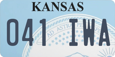 KS license plate 041IWA