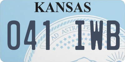 KS license plate 041IWB