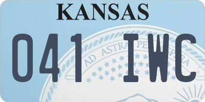 KS license plate 041IWC