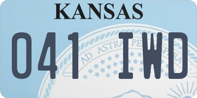KS license plate 041IWD