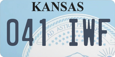 KS license plate 041IWF