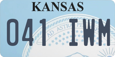 KS license plate 041IWM