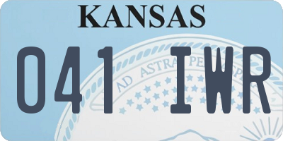 KS license plate 041IWR
