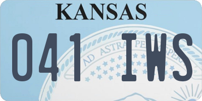 KS license plate 041IWS