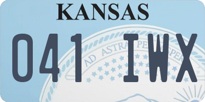 KS license plate 041IWX