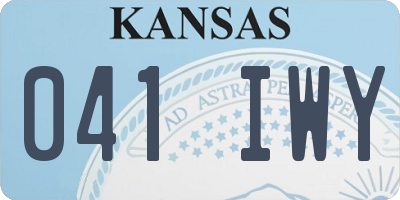 KS license plate 041IWY
