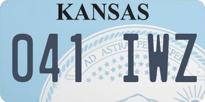 KS license plate 041IWZ