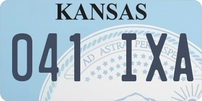 KS license plate 041IXA