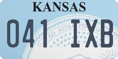 KS license plate 041IXB