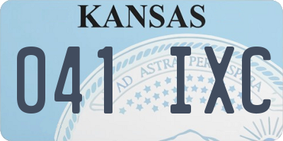KS license plate 041IXC