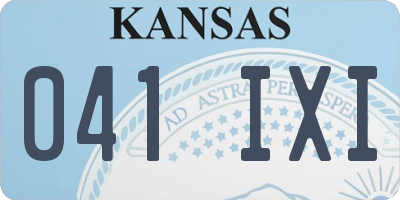 KS license plate 041IXI