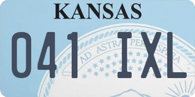 KS license plate 041IXL