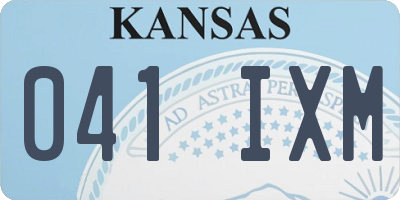 KS license plate 041IXM