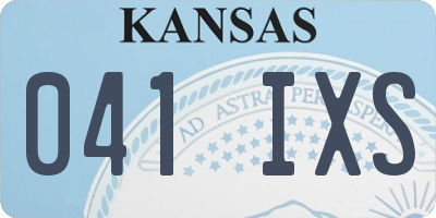 KS license plate 041IXS