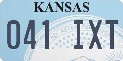 KS license plate 041IXT