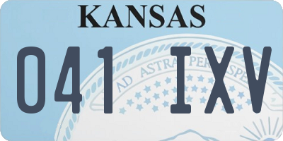 KS license plate 041IXV