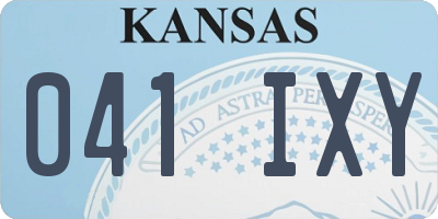 KS license plate 041IXY