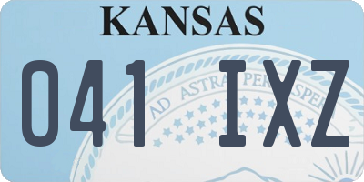 KS license plate 041IXZ