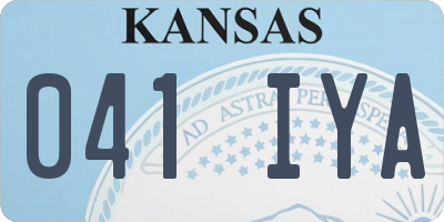 KS license plate 041IYA